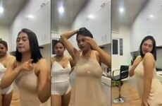 Miss Presti Live wears a tight-fitting negligee
